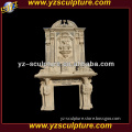 Outdoor classic antique Huge Double Stone Fireplace Mantel